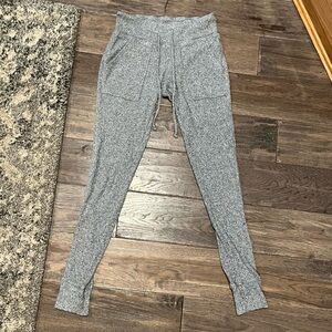 Aerie Grey Ribbed Drawstring Joggers Size Small